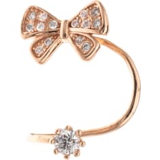 Silver Bar Bow Cuffs gold-plated silver earrings