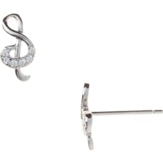 Silver Bar 8210 Beautiful treble clef silver earrings
