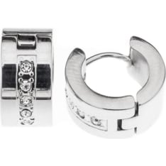 Silver Bar Steel 7-14 cz-stripe steel earrings