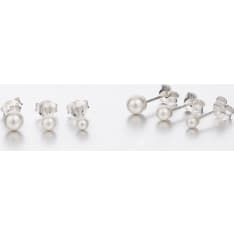 Silver Bar 8325 Pearl 3+4+5 mm earrings