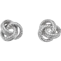 Silver Bar 8339 Rope knot silver earrings