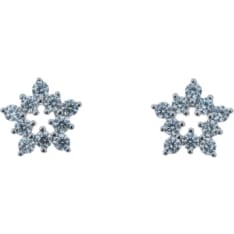 Silver Bar 8420 Flake Star silver earrings