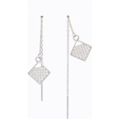 Silver Bar 8425 Kantti chain ear silver earrings