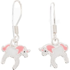 Silver Bar Unicorn horse silver earrings