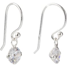 Silver Bar Light 5mm white earrings
