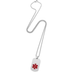 Silver Bar 8872 diabetes necklace