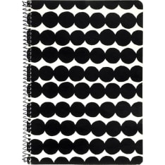 Marimekko Räsymatto Black-and-White A5/40 Spiral Notebook
