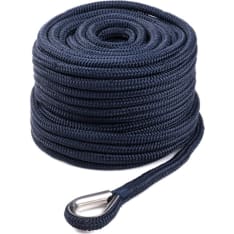 Qvarken Dockline 14mm 40m navy sininen ankkuriköysi koussilla