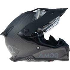 AMOQ Recoil Carbon ADV Blackout adventure helmet with electric visor