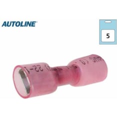 Autoline 6,3mm 5kpl punainen suojattu naaras kutistelattaliitin
