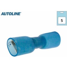 Autoline 6,3mm 5kpl sininen suojattu naaras kutistelattaliitin