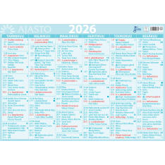 Ajasto 2026 suuri seinäalmanakka
