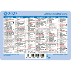 Ajasto lompakkoalmanakka