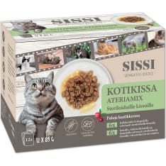 Sissi Kotikissa Ateriamix märkäruokalajitelma kissalle 12 x 85 g