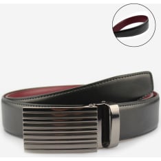 Veniz 35 mm leather belt with plate buckle
