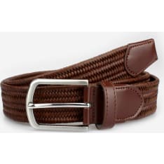 Veniz elastic braided leather belt 35mm