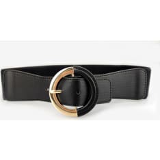 Veniz Women's Patella Belt with Round Gold Buckle
