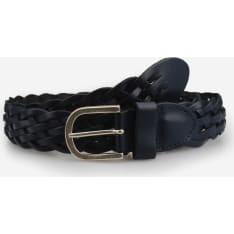 Veniz Women's Blue Braided Leather Belt