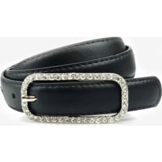 Ninis Women's Belt with Rhinestone Buckle