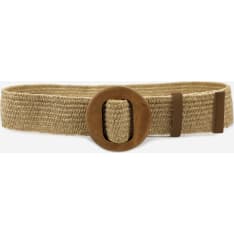 Veniz Women's Braided Belt with Wooden Buckle
