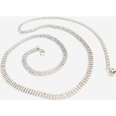 Veniz Women's Rhinestone Chain Belt
