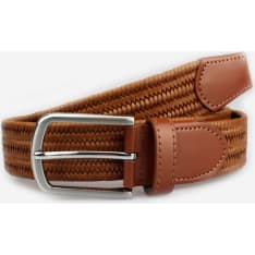 Veniz elastic braided leather belt 35mm