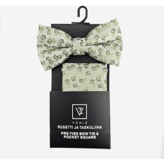 Veniz bow tie pocket square floral