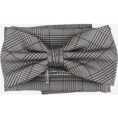 Veniz men's Bow tie pocket square checkered