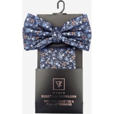 Veniz men's Bow tie pocket square floral