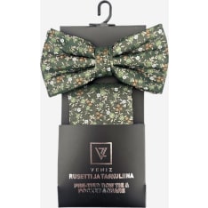 Veniz men's Bow tie pocket square floral