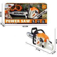 Power Saw leikkimoottorisaha ja suojalasit