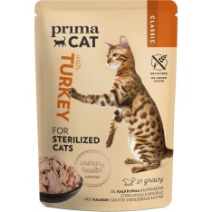 PrimaCat Classic 85 g Kalkkuna kastikkeessa steriloiduille kissoille