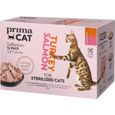 PrimaCat Classic Sterilized 12 x 85 g kastikelajitelma kissalle