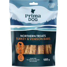 PrimaDog Northern Treats Kalkkuna-Peuratanko 150 g koiran makupala