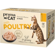PrimaCat Classic siipikarjaa kastikkeessa 12 x 85 g kissan märkäruoka