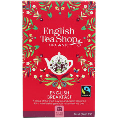 English Tea Shop Organic Black Tea English Breakfast, Fair Trade 20 ct 40g