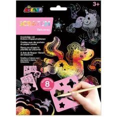 Avenir Scratch set with stencil: Unicorns