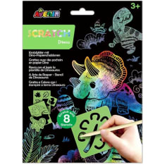 Avenir Scratch set with stencil: Dinos