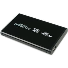 CoreParts K2501A-U3S storage drive enclosure, HDD/SSD enclosure, Black, 2.5", USB-powered