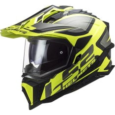 LS2 MX701 Explorer Alter mattamusta/H-V keltainen kypärä
