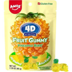Amos 4D pineapple flavored fruit candy 65g