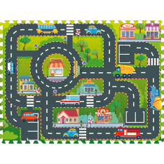 I Play Car Track Puzzle Mat