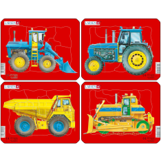 Larsen Mini Tractors and machinery 18.3 x 14.3 cm puzzle