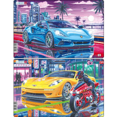 Larsen Midi Elegant sports cars in the city (2x1) 28.5 x 18.3 cm puzzle