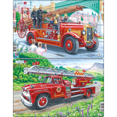 Larsen Midi Fire truck on the way (2x1) 28.5 x 18.3 cm puzzle
