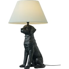 Aneta Lighting Retriver musta/luonnonvalkoinen pöytävalaisin