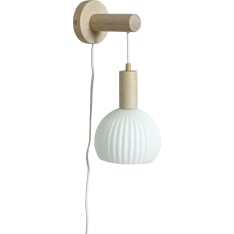 Aneta Lighting Lapponia valkoöljytty puu/valkoinen seinävalaisin
