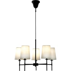 Aneta Lighting Verbier musta/valkoinen 5-osainen kattokruunu