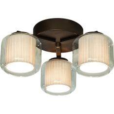 Aneta Lighting Amsterdam ruskea/kirkas/valkoinen 3-osainen plafondi