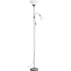 Aneta Lighting Spike Twin Up hopeanharmaa lattiavalaisin